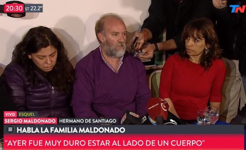  Sergio Maldonado: “No voy a confirmar que se trata de Santiago hasta que no esté seguro”